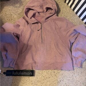 lululemon athletica Scuba Heather Pink half-zip oversized hoodie M-Lg